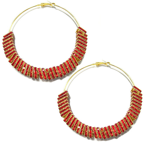 ALIYAH EARRINGS - RED & GOLD