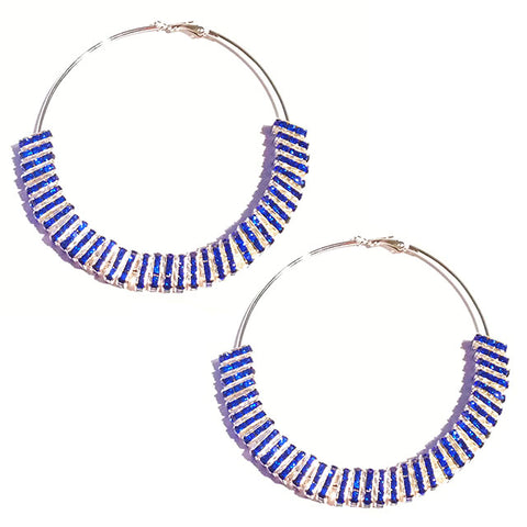 ALIYAH EARRINGS - BLUE & SILVER